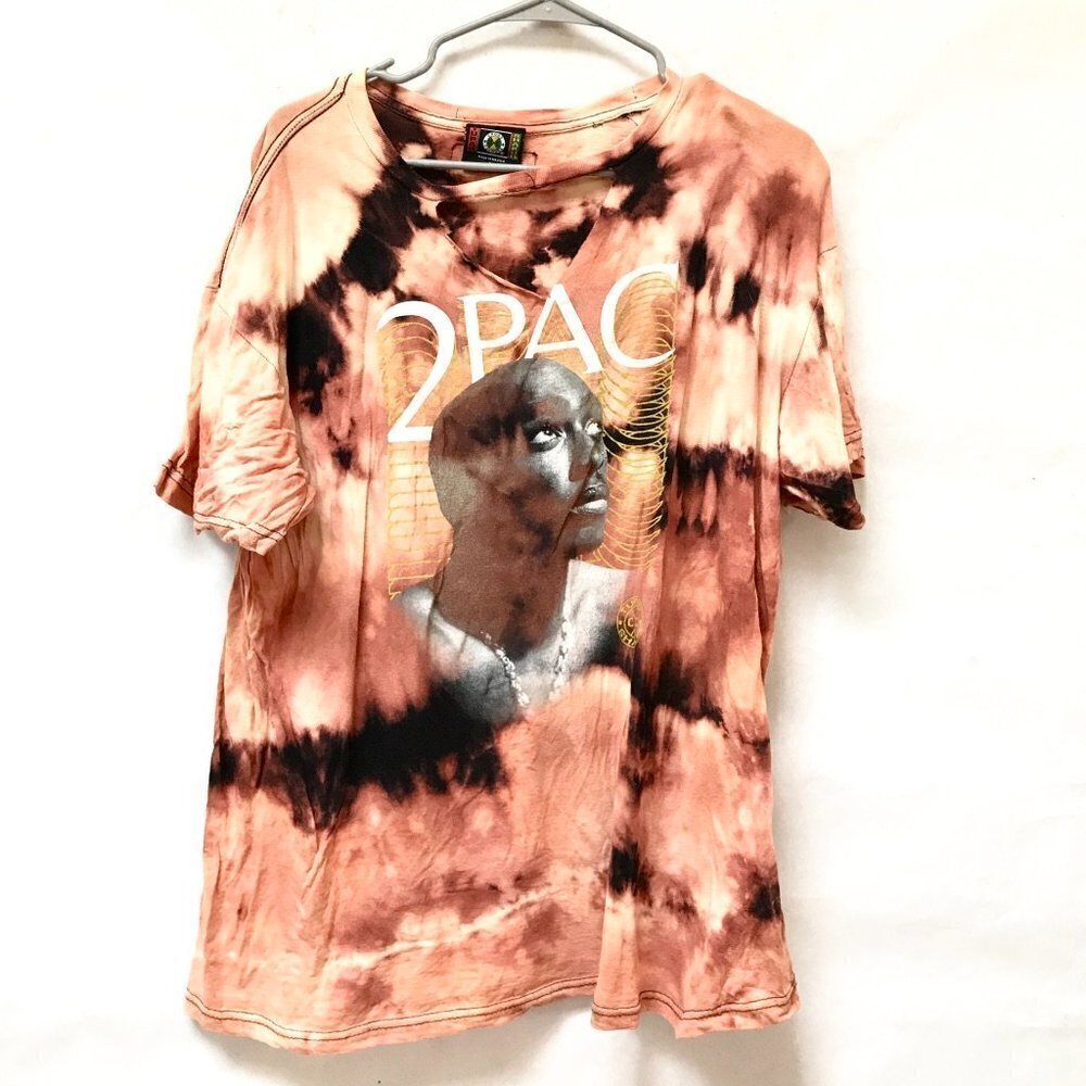 Cross colours 2Pac shirt  ]Black Tie Dye Tee Shirt Size Large Vintage Upcyled